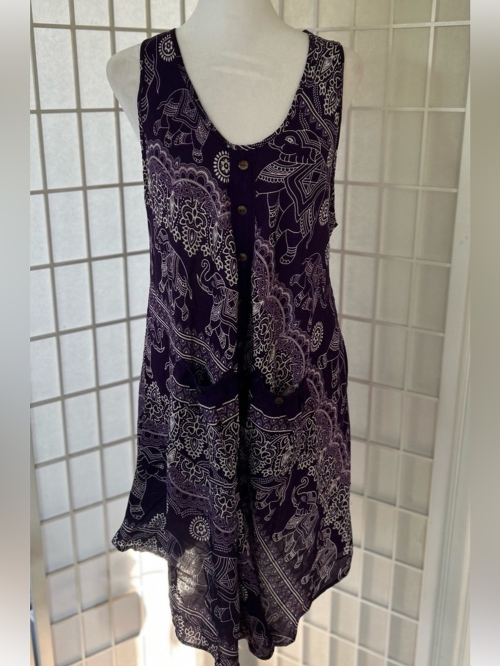 Kathmandu Imports Purple Elephant Boho Tank Dress – NWT – Best Fits Large